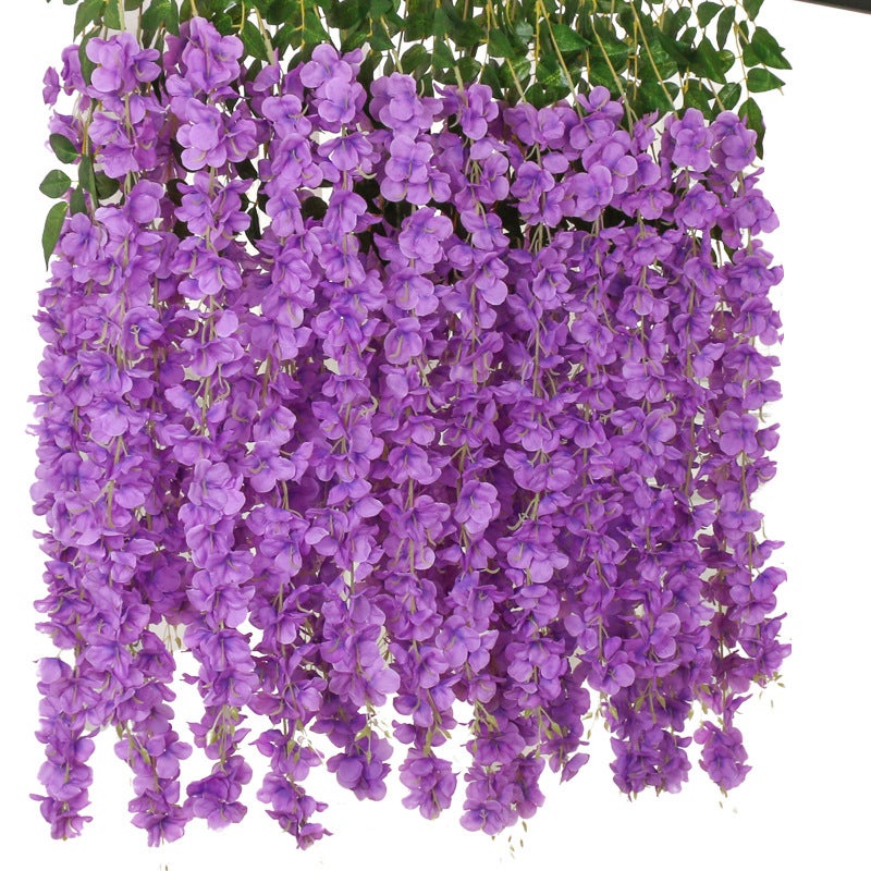 WakiHong 2PCS Faux Wisteria Vigne Guirlande Suspendus Fleur Glycine