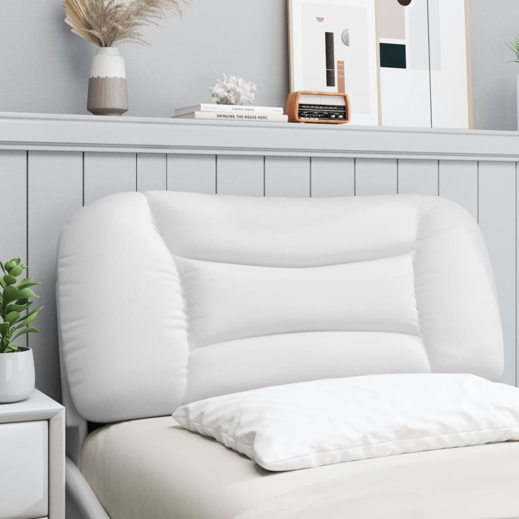 Cabecero de cama acolchado Hvar cuero sintético blanco 80 cm - 3
