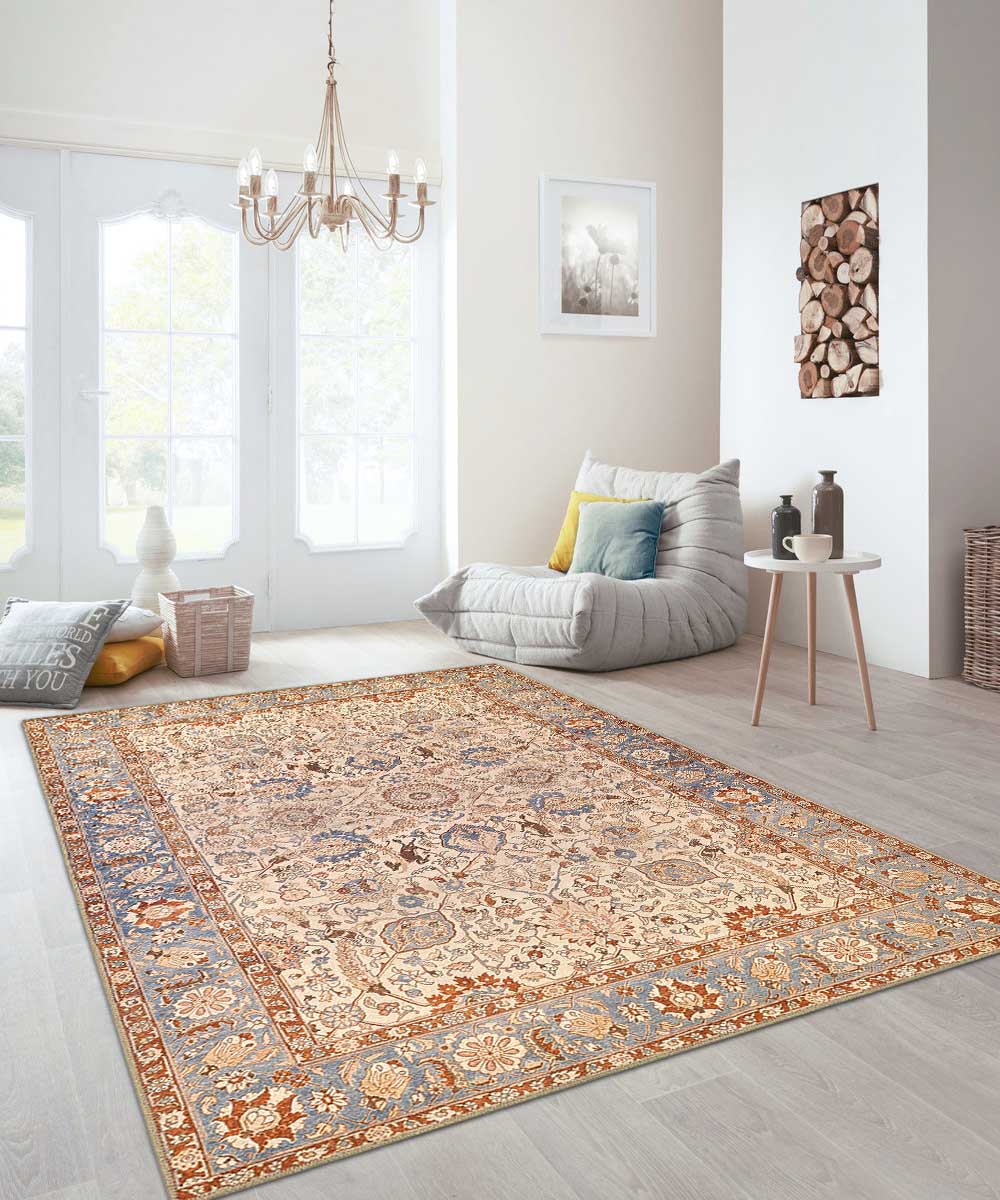 Dywan ORIENTALNY KASHAN 80x240 cm KREMOWY | GalleriaFarah1970