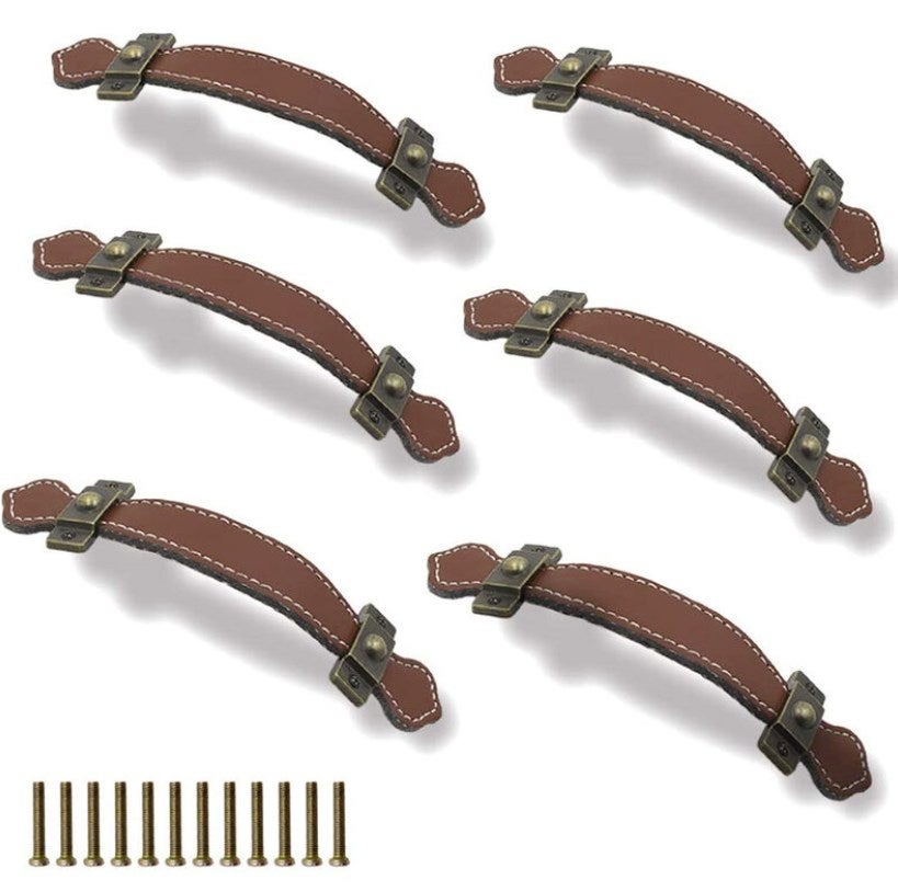 Tiradores De Cuero Para Cajones, Tocador, 12 Unidades | Envío Gratis