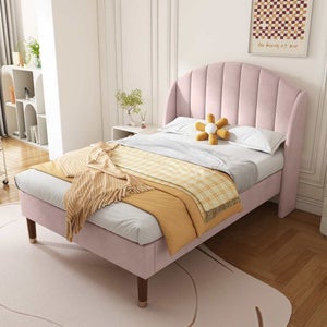 Divano letto 140*200 cm - Letto multifunzione con rete a doghe, in velluto - Beige | Leroy Merlin