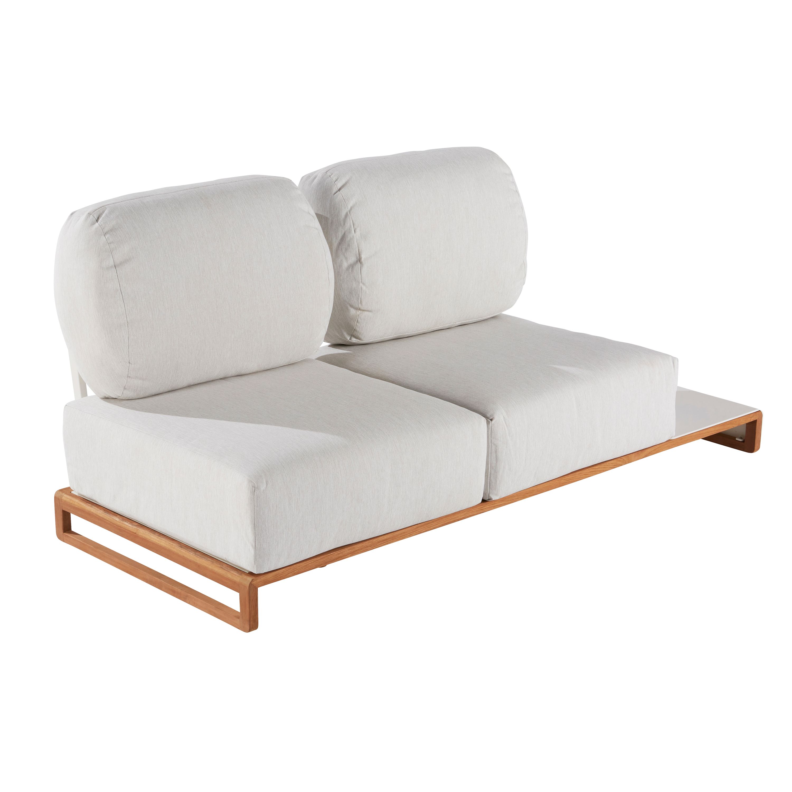 NATERIAL Memphis 2-osobowa aluminiowa i tekowa sofa ogrodowa