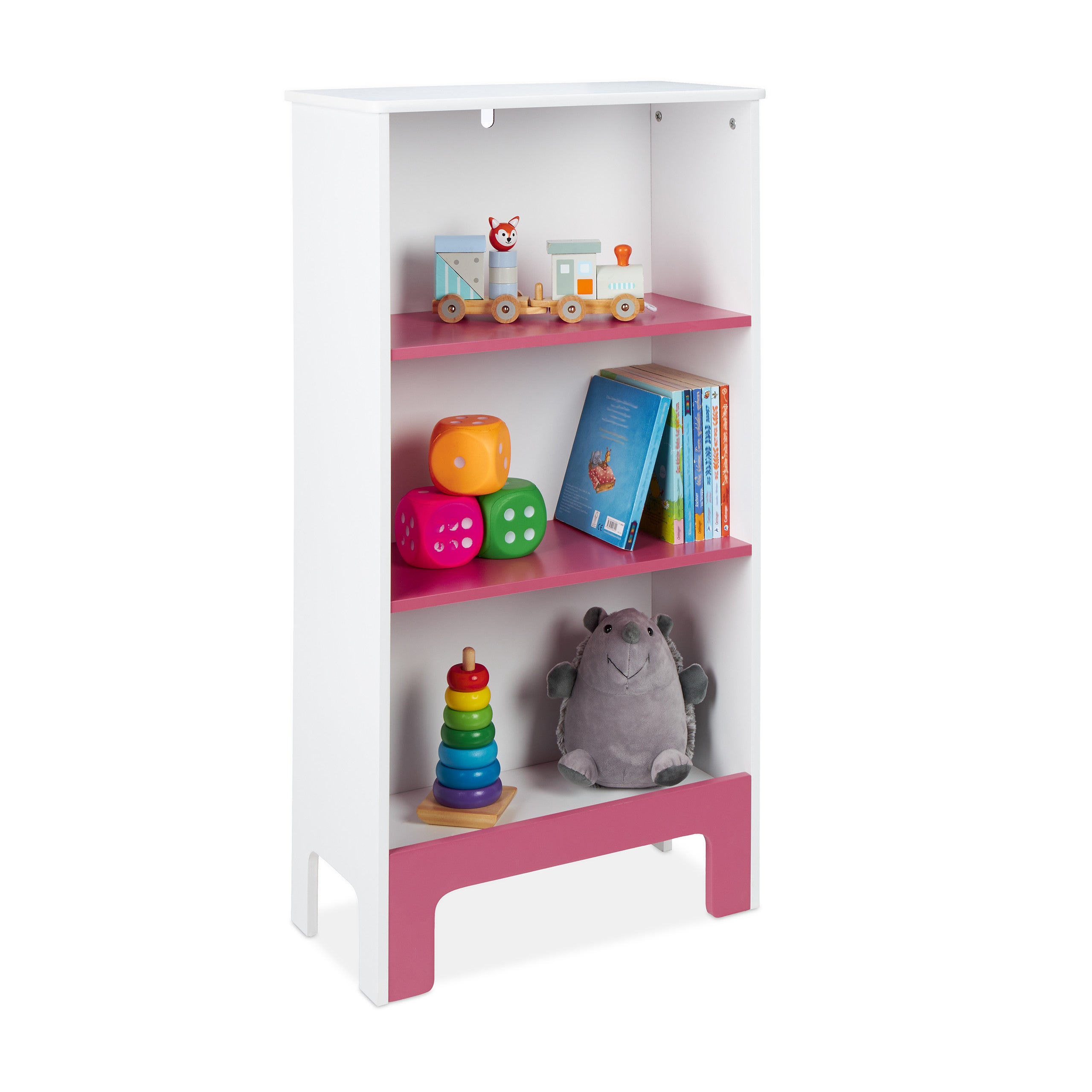 Organizer Per Giocattoli Con Cassetti E Armadio - 7 Contenitori, Grigio/Bianco, Scaffale Per Camera Bambini