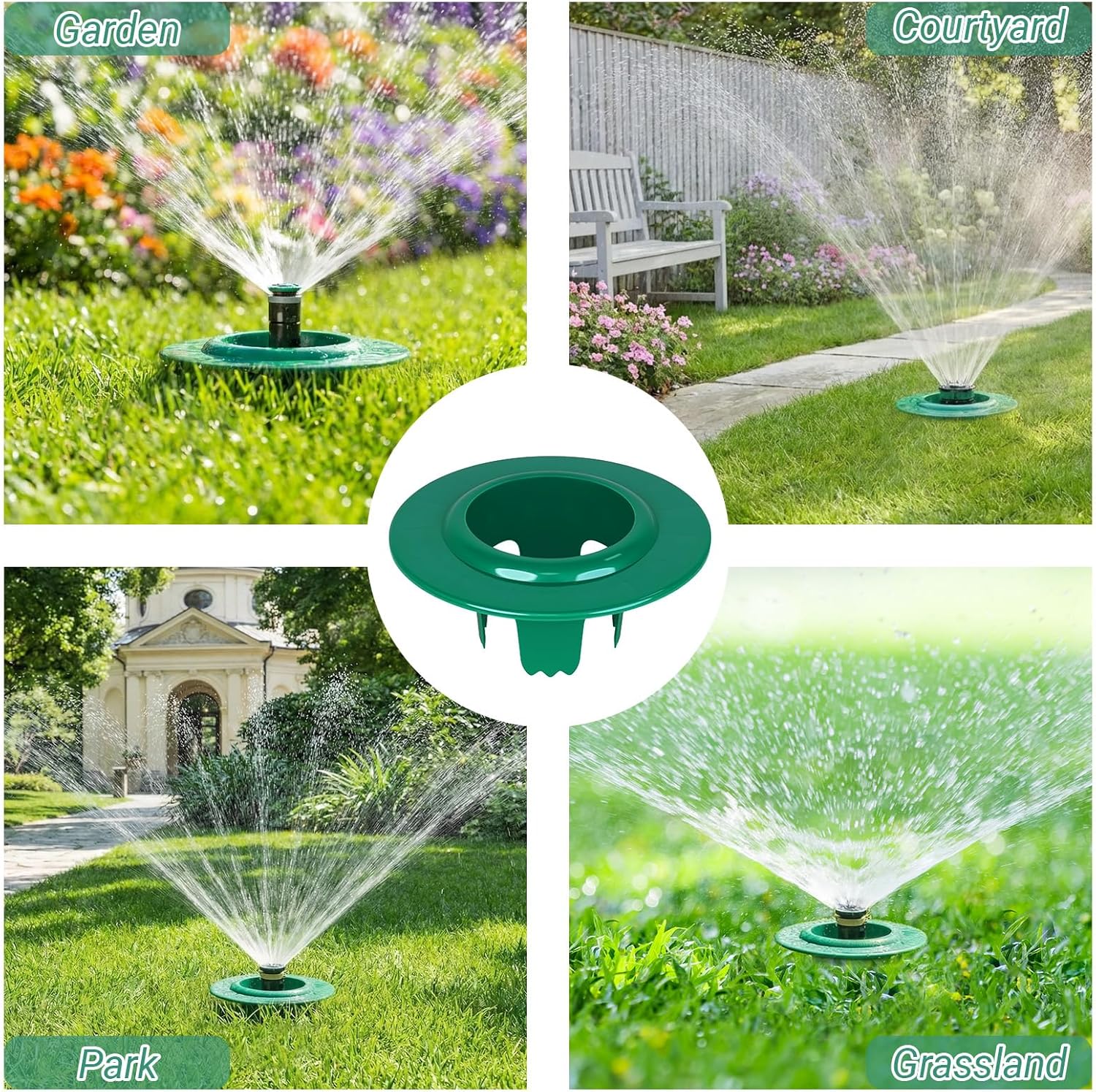 Lot de 6 protections pour têtes d'arrosage, anneaux de protection spécifiques pour pelouse, protections pour arroseurs de jardin extérieurs - 4