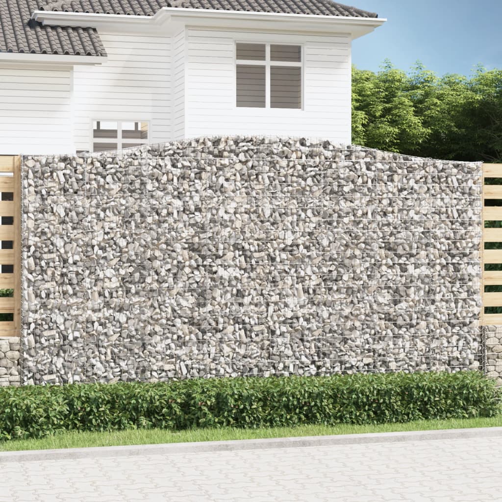 Kosze gabionowe, 2 szt, 400x30x220/240 cm, galwanizowane żelazo vidaXL