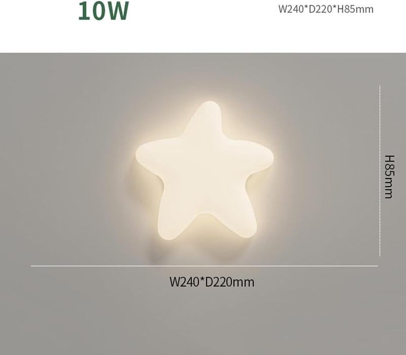 10W Star Shape LED Ceiling Light, Dimmable Modern Lamp for Kids Room ...