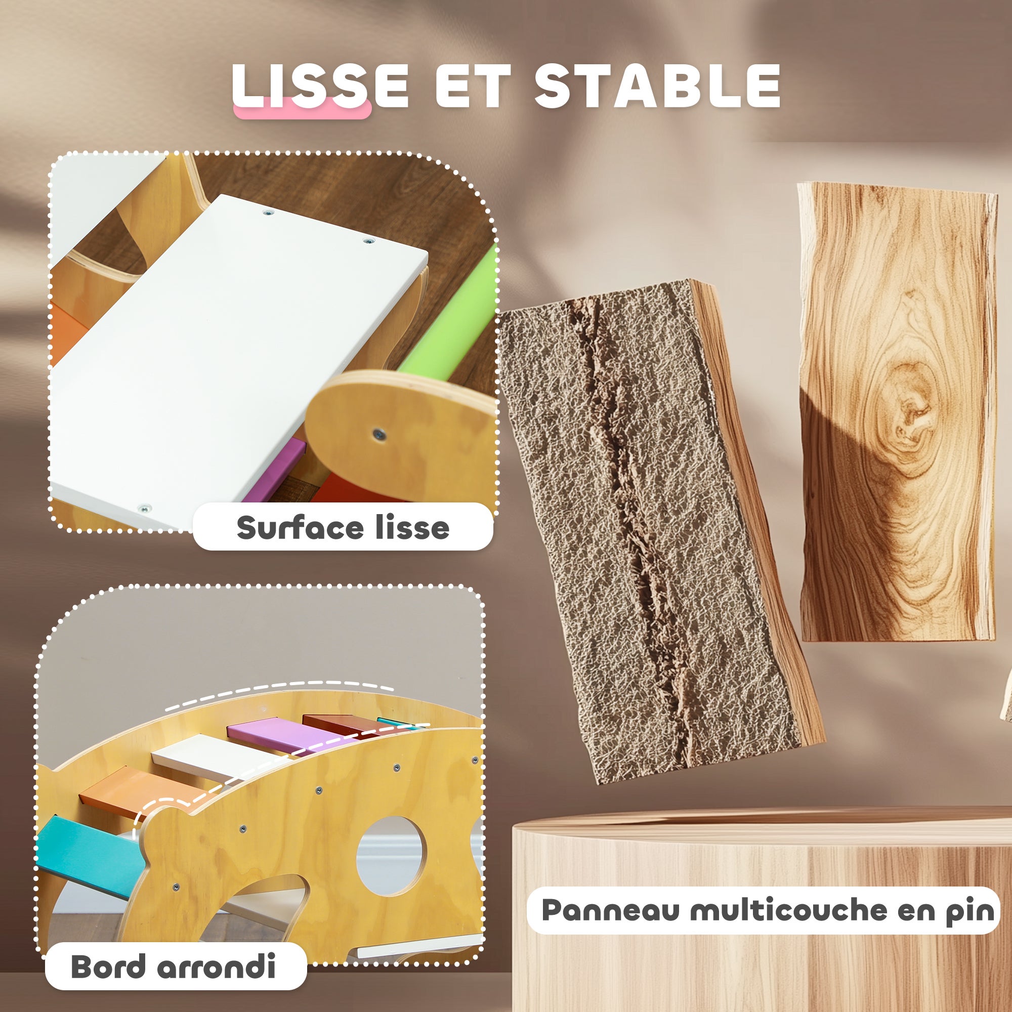 Arche d'escalade en bois multicolore AIYAPLAY - 5