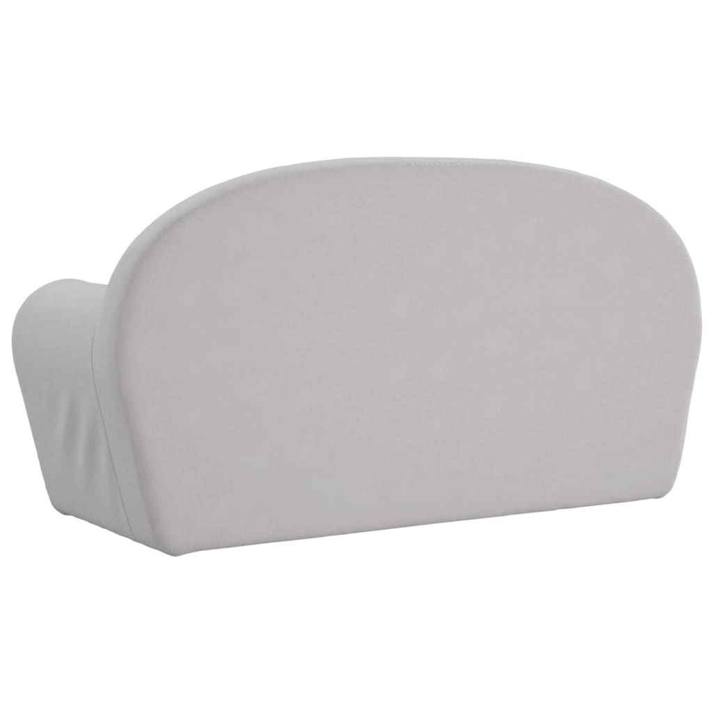 Canapé-lit enfants 2 places gris clair peluche douce vidaXL - 6
