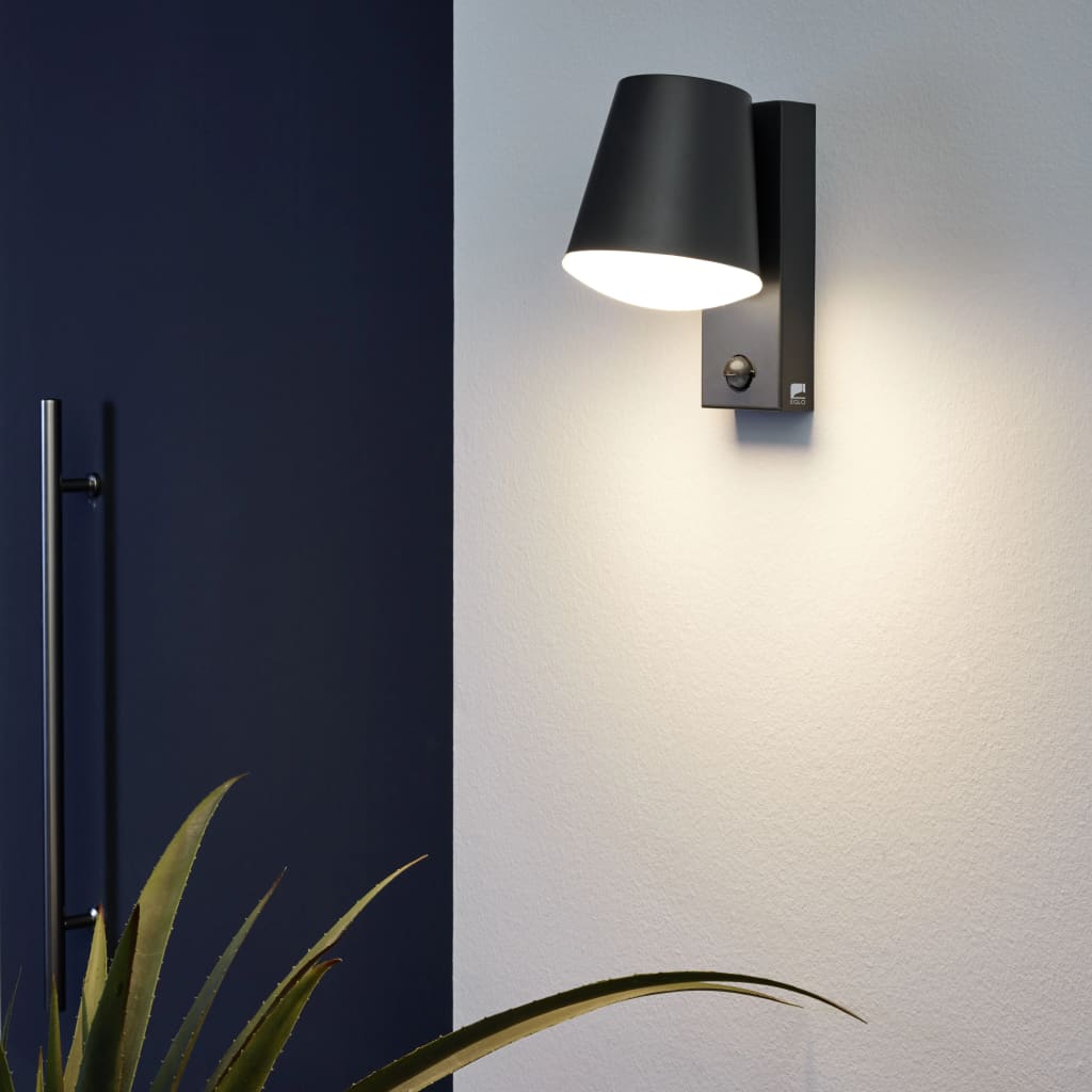 Aplique de pared exterior eglo caldiero antracita con sensor 1 bombilla e27