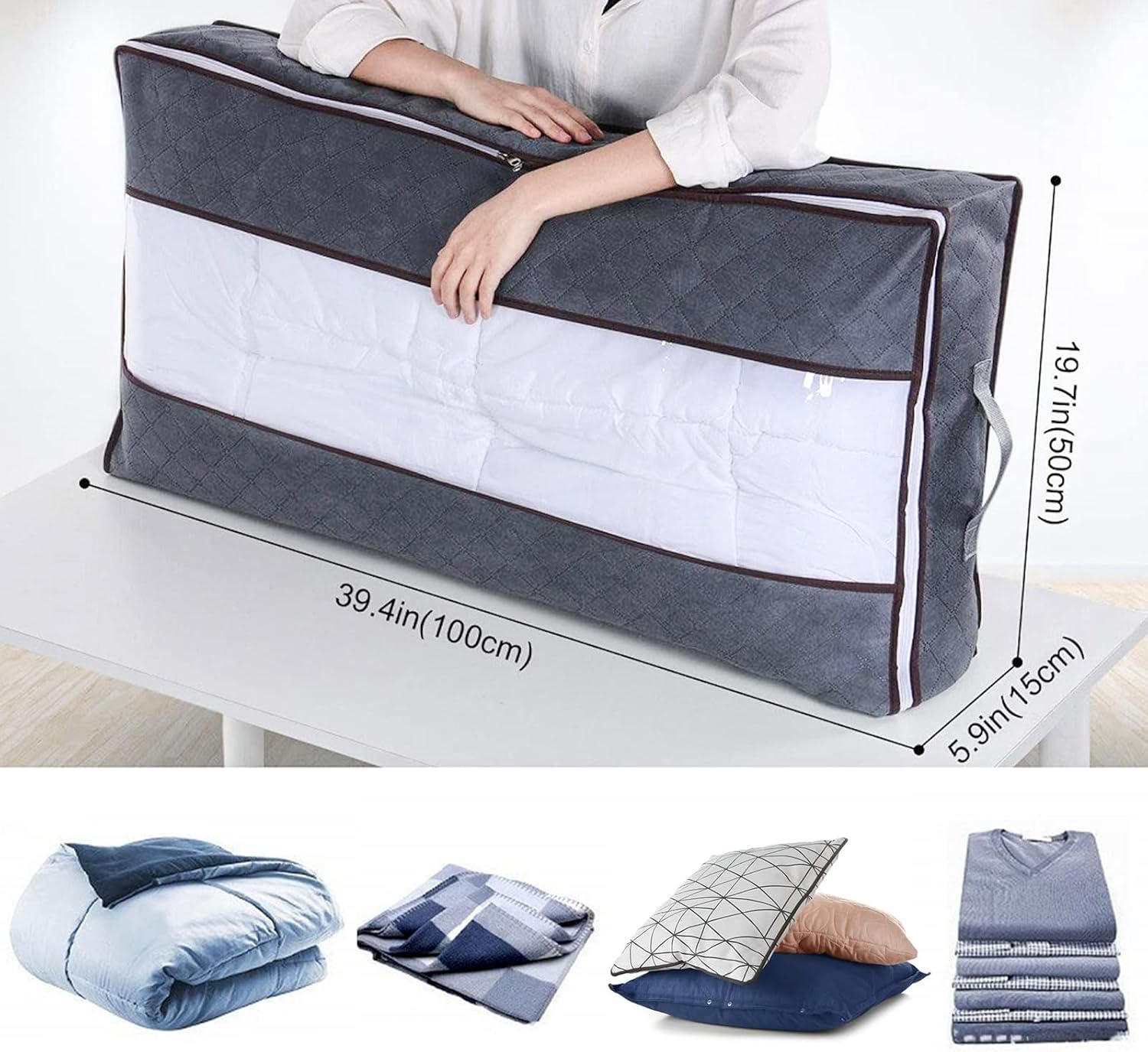 Sac de Rangement sous Lit Lot de 3, 90L Boite Rangement sous Lit Grande Non-Tisse Pliable, Sacs de Rangement pour Couette Édredons Couvertures Oreille | Leroy Merlin