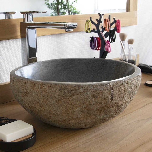 Lavabo freestanding in pietra di fiume Eden-Roc 30