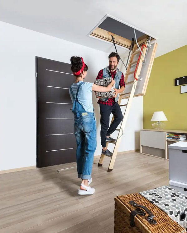 Echelle coupe feu 60min avec trappe de 60x120cm - Hauteur de 2.53 à 2.80m - LWF60/60120-280 - 5