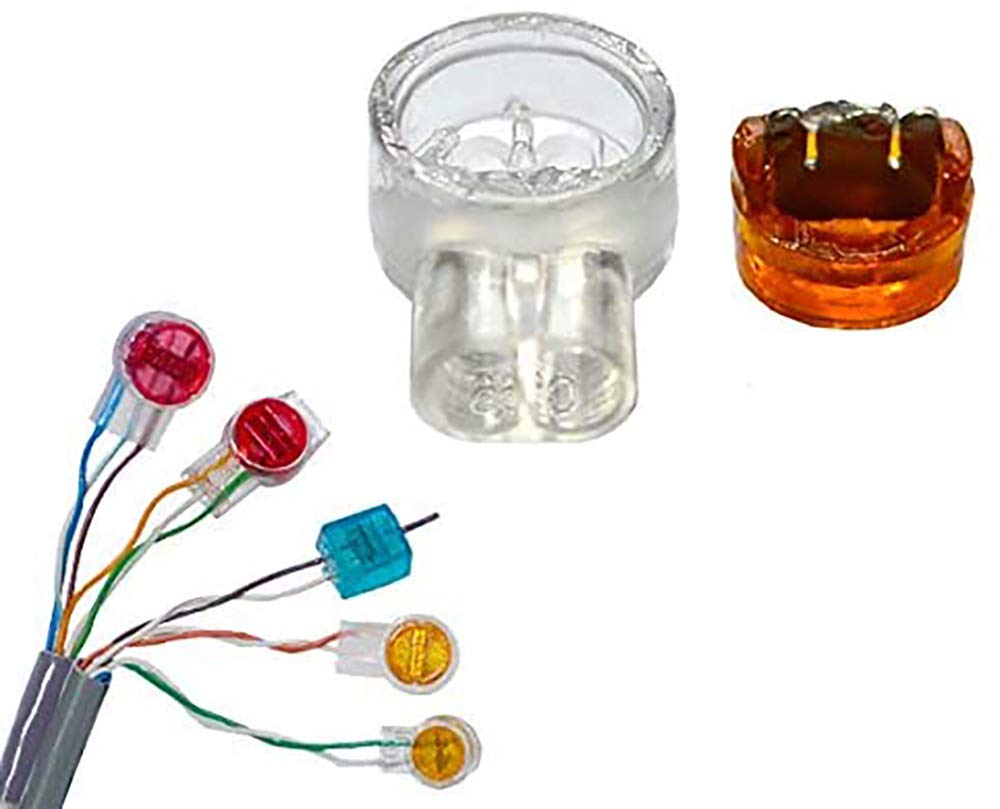 Connecteurs Épissure UY câble, Connecteurs de Câble Téléphonique, Connecteur de Regroupement 2 Ports / 2 noyaux 100 pièces （Orange） - 4