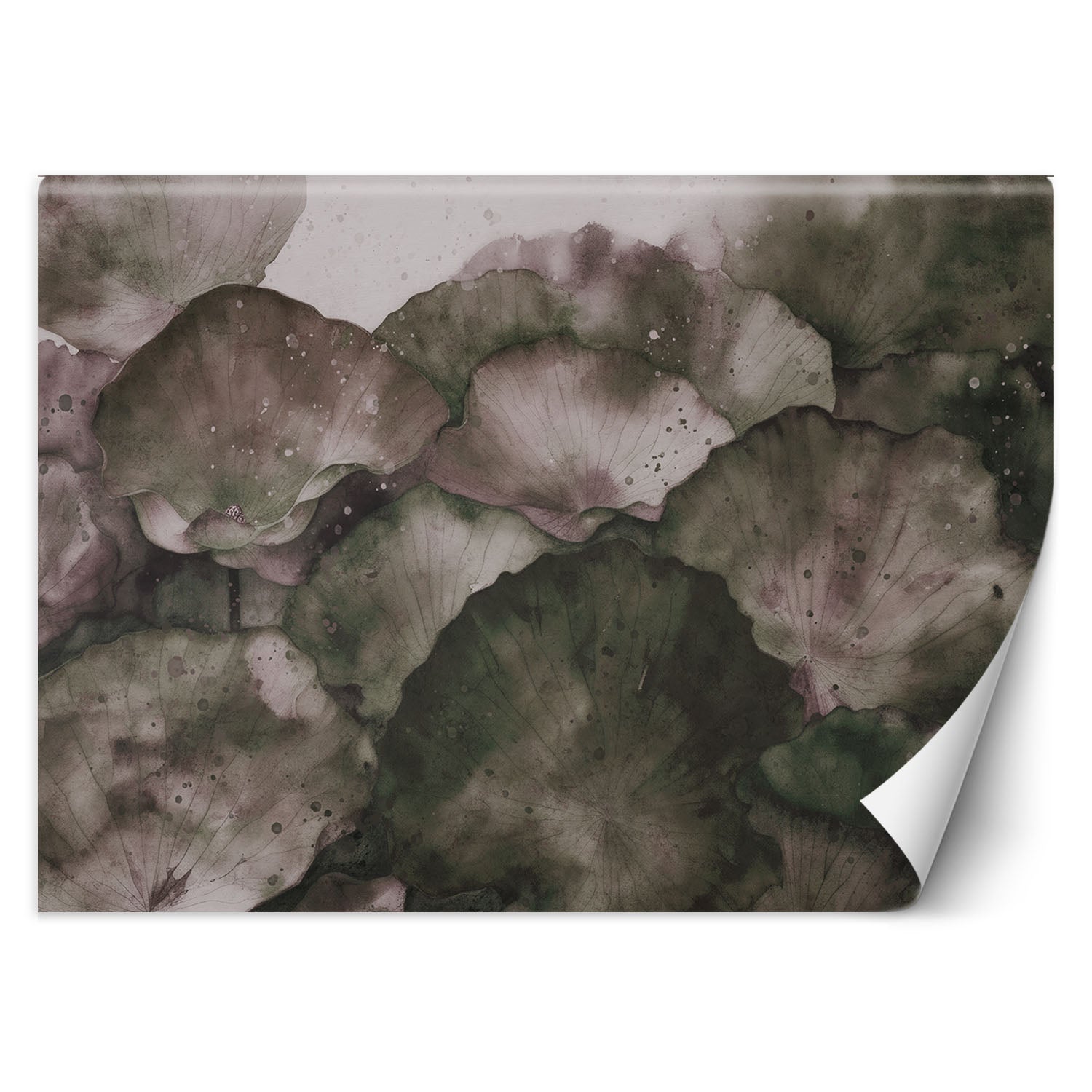 Fototapeta, Liście lotosu akwarela 150x105