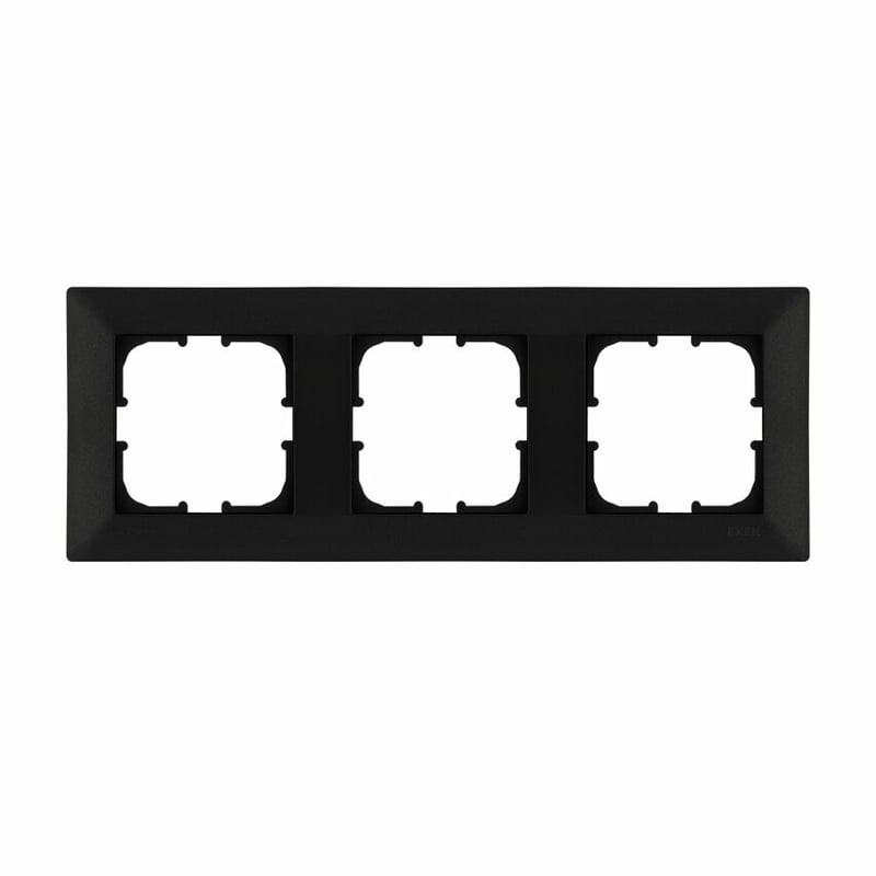 Ramka potrójna seria Odak czarny metalik EXEN