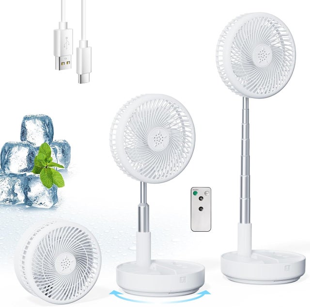 Ventilateur oscillant portable rechargeable, 1 pièce, 4 vitesses de vent réglables, avec télécommande, ventilateur de bureau
