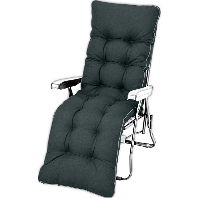 Poduszka na leżak z podnóżkiem AMPO wodoodporna ciemny szary 1 szt.