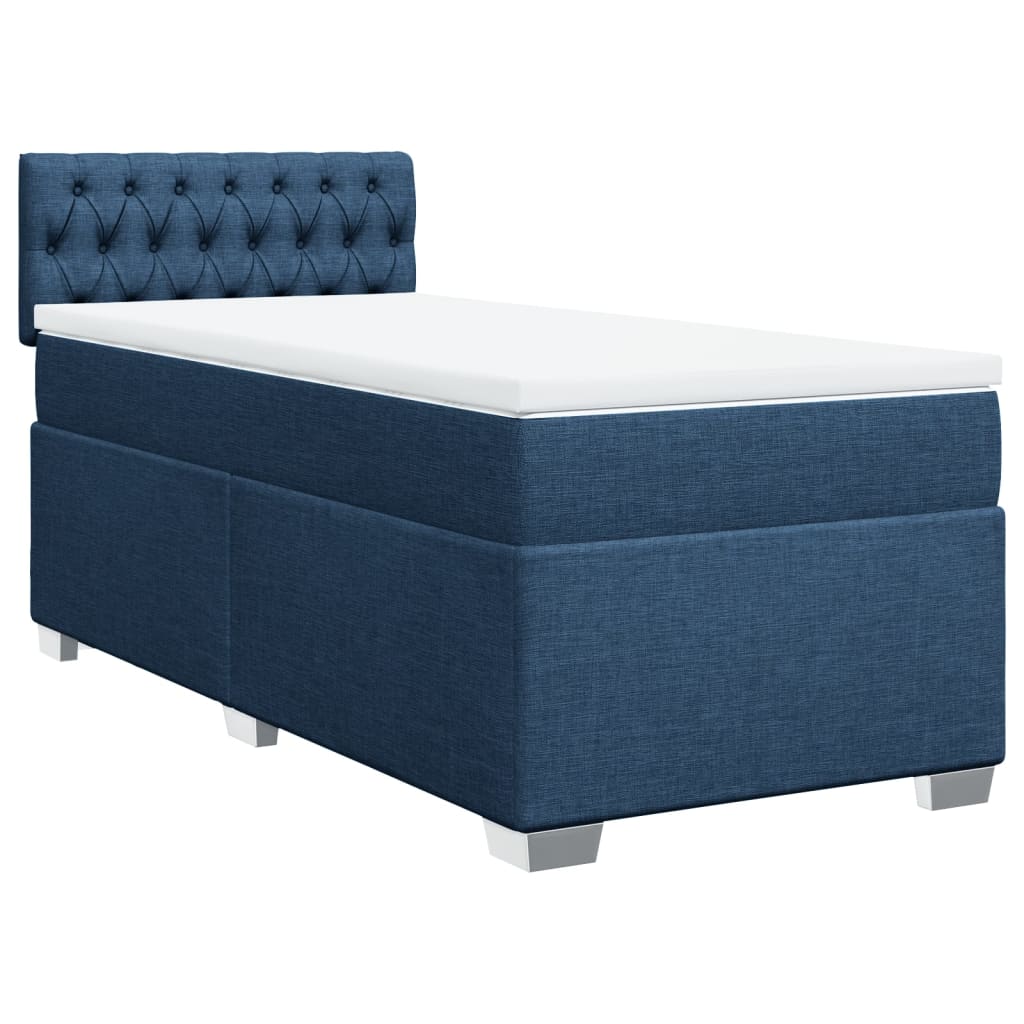 Sommier à lattes de lit avec matelas Bleu 80x200 cm Tissu - 2