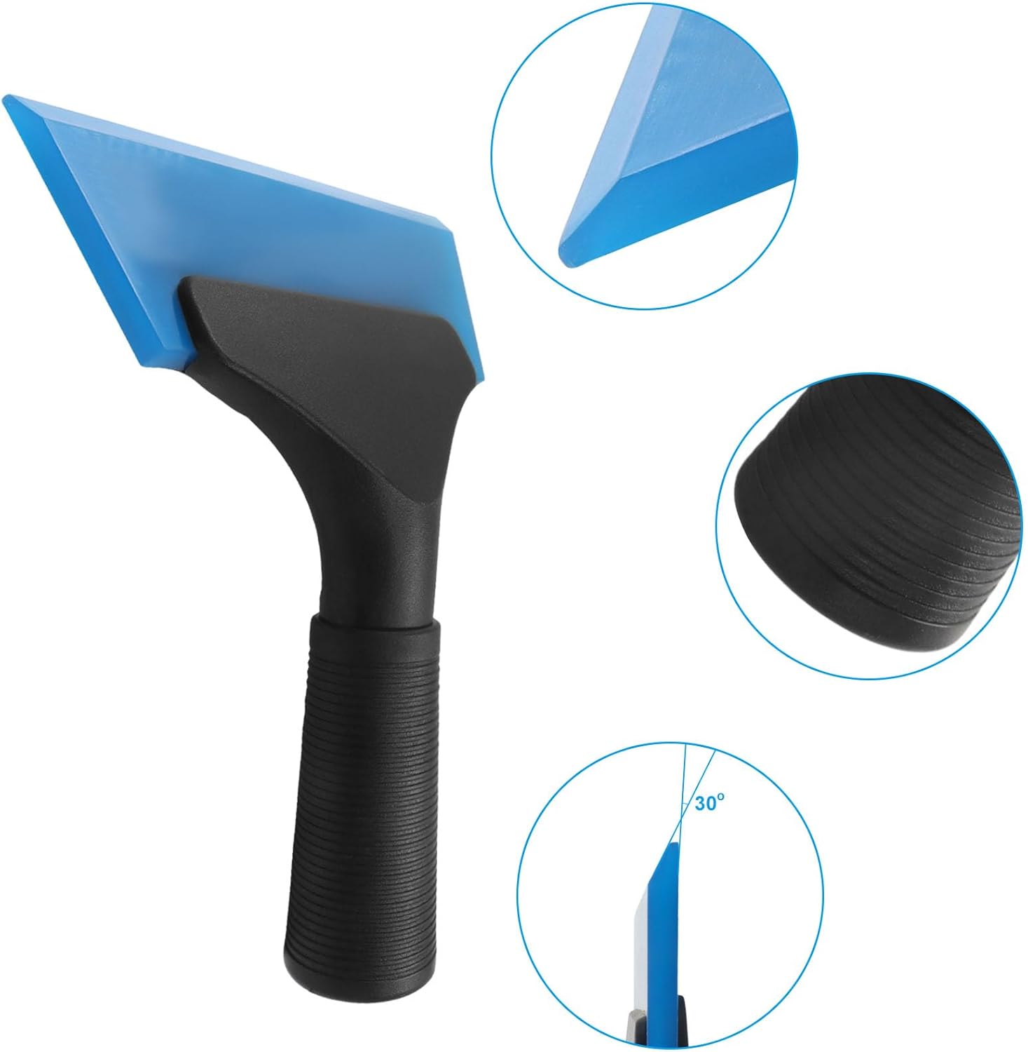 Raclette en silicone pour vitres - essuie-glaces de voiture, raclette de douche, petite raclette, 12 cm,Bleu - 3