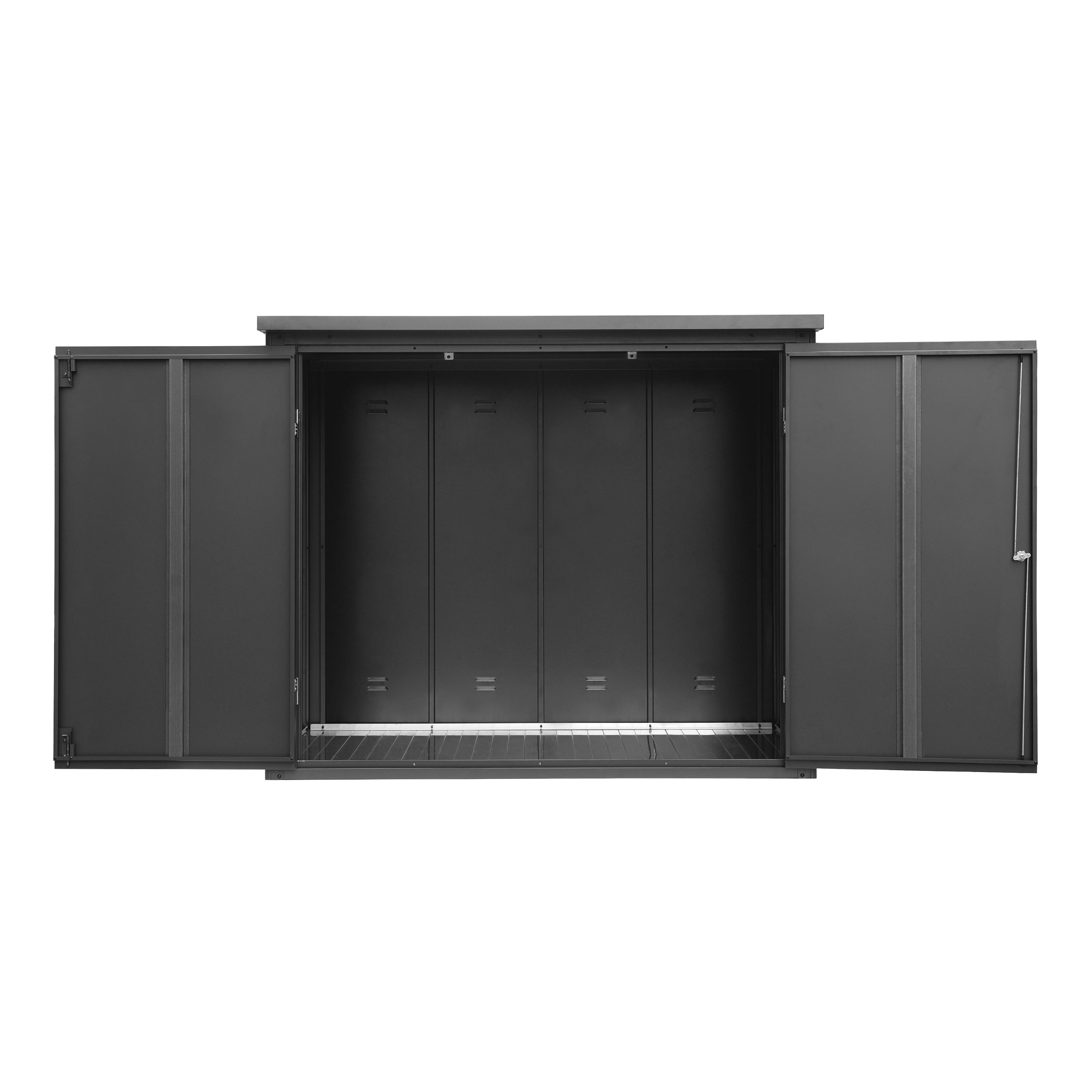 GFP Primeyard Armadio da esterno in metallo 84x84x131 cm Casetta da giardino antracite pavimento incluso - 4