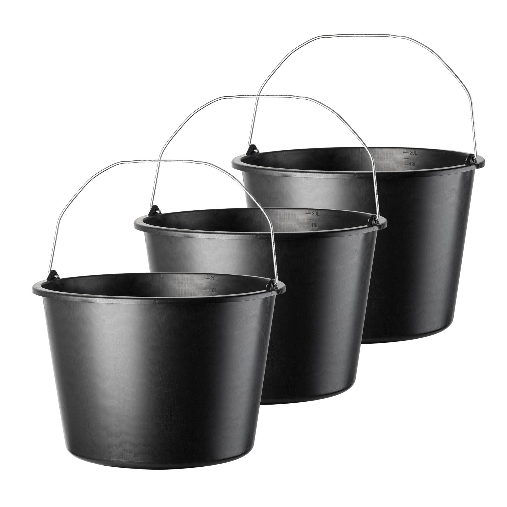 WIADRO BUDOWLANE 20L GOSPODARCZE PLASTIKOWE OGRODNICZE MOCNE WIADRA 3 szt