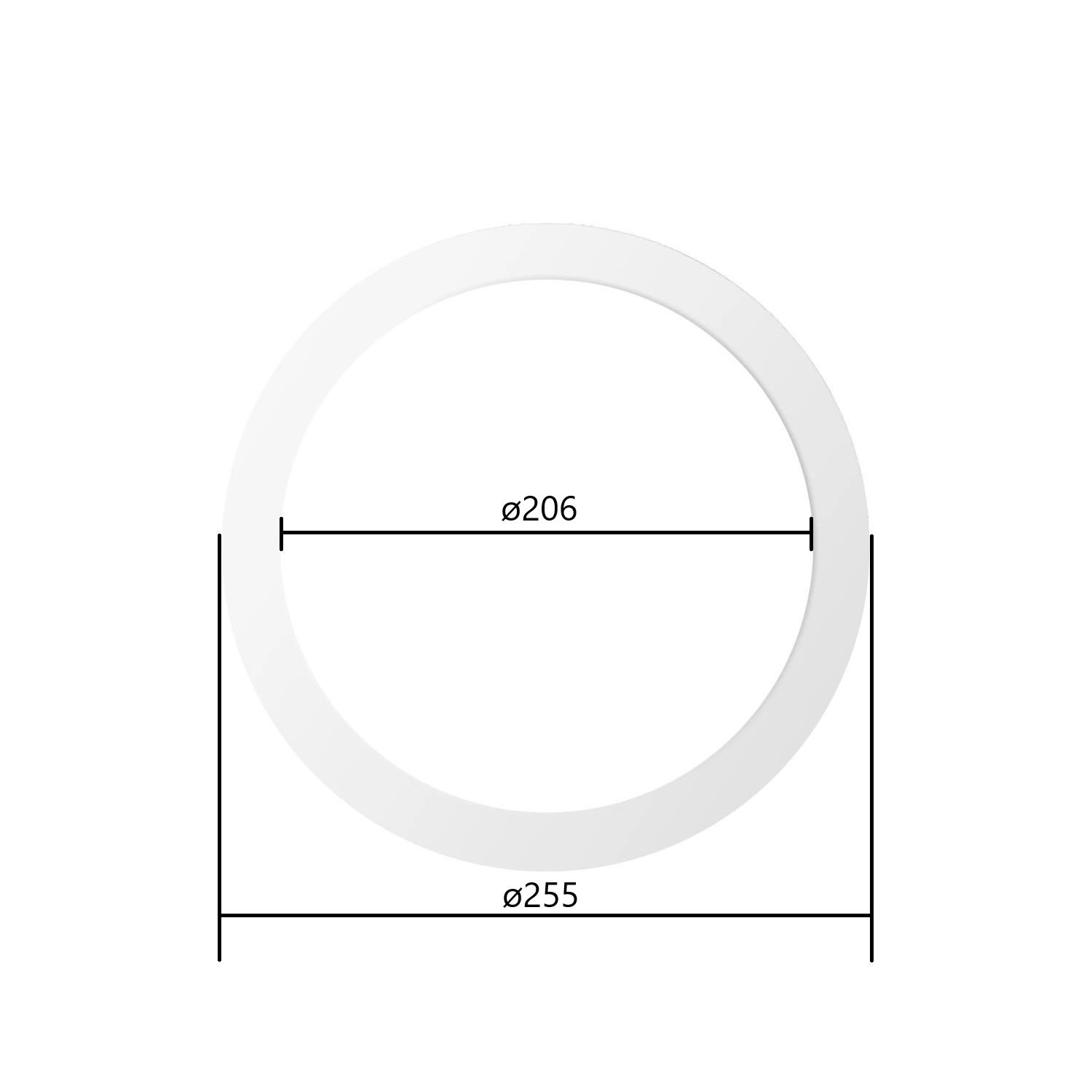 Anneau Recouvrement d'espace pour Downlight Ø206-255mm Blanc - 4