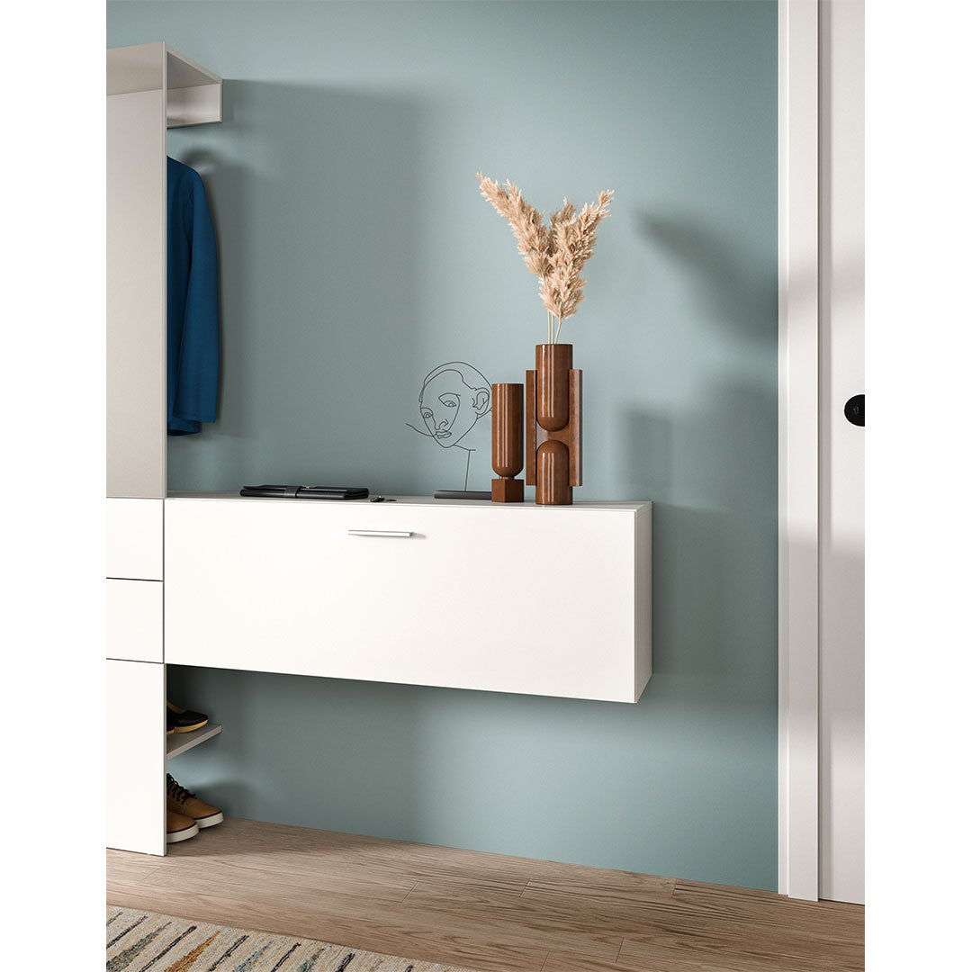 Vaga szafka na buty ścienny 104x39 cm 1 klapa biały. - 6