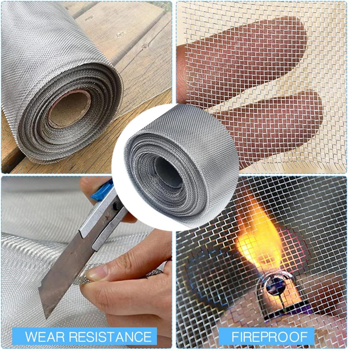 Rouleau de filtre à mailles fines 450 x 120 cm, moustiquaire de porte en fibre de verre 30 mailles - anti-rongeurs - 2