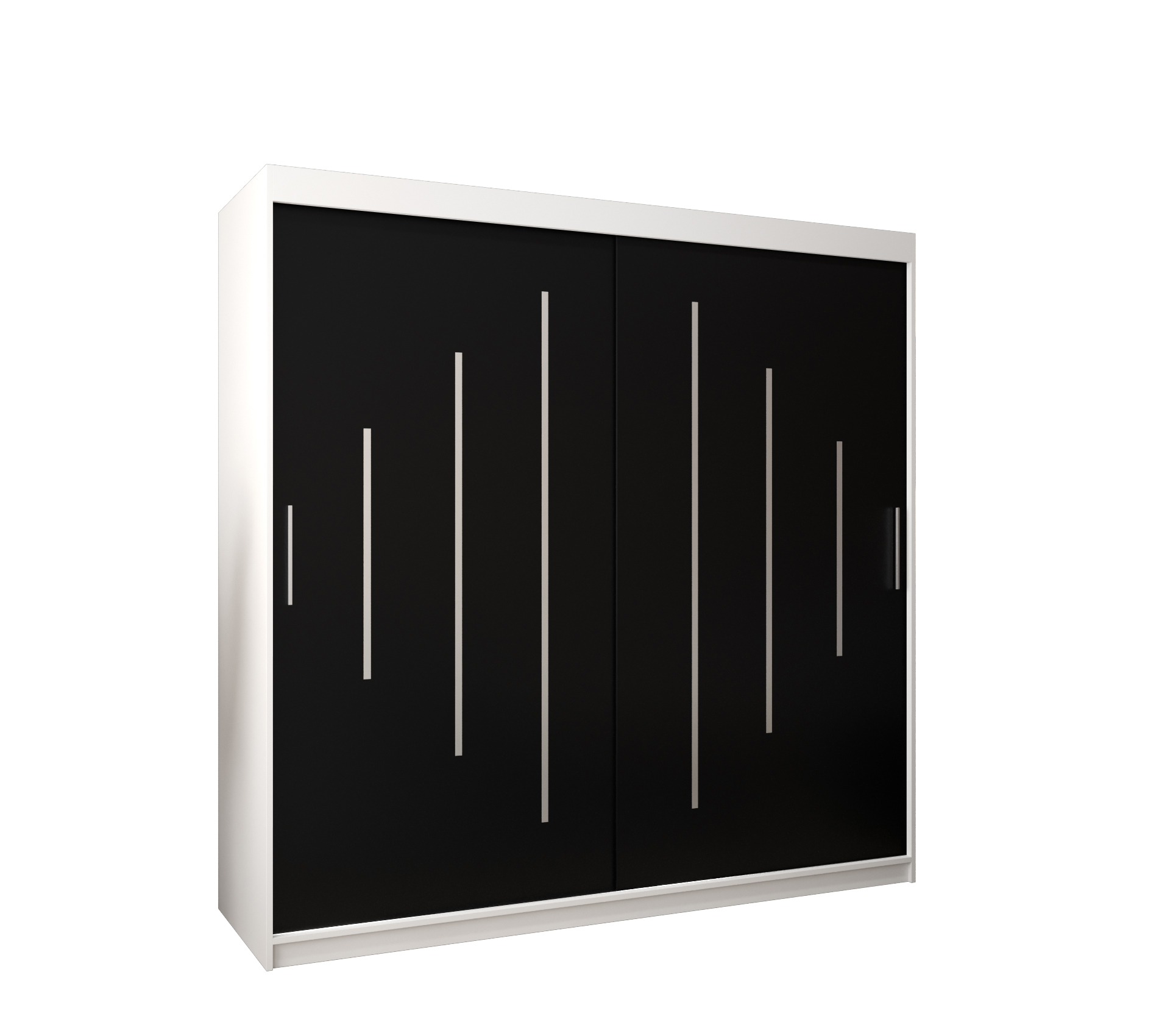 Szafa przesuwna garderoba York 200 x 62 x 200 cm Biały + Czarny - Abiks Meble