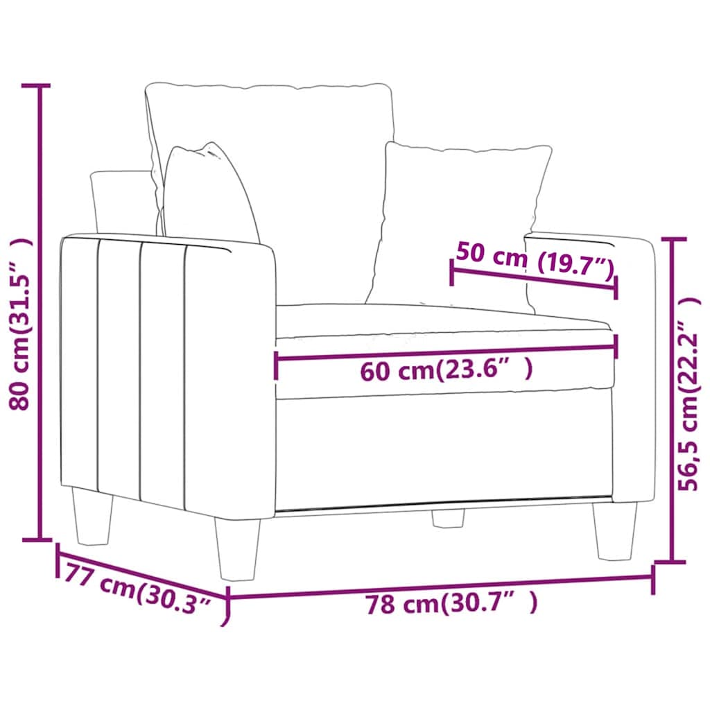 Fauteuil rouge bordeaux 60 cm tissu - 9