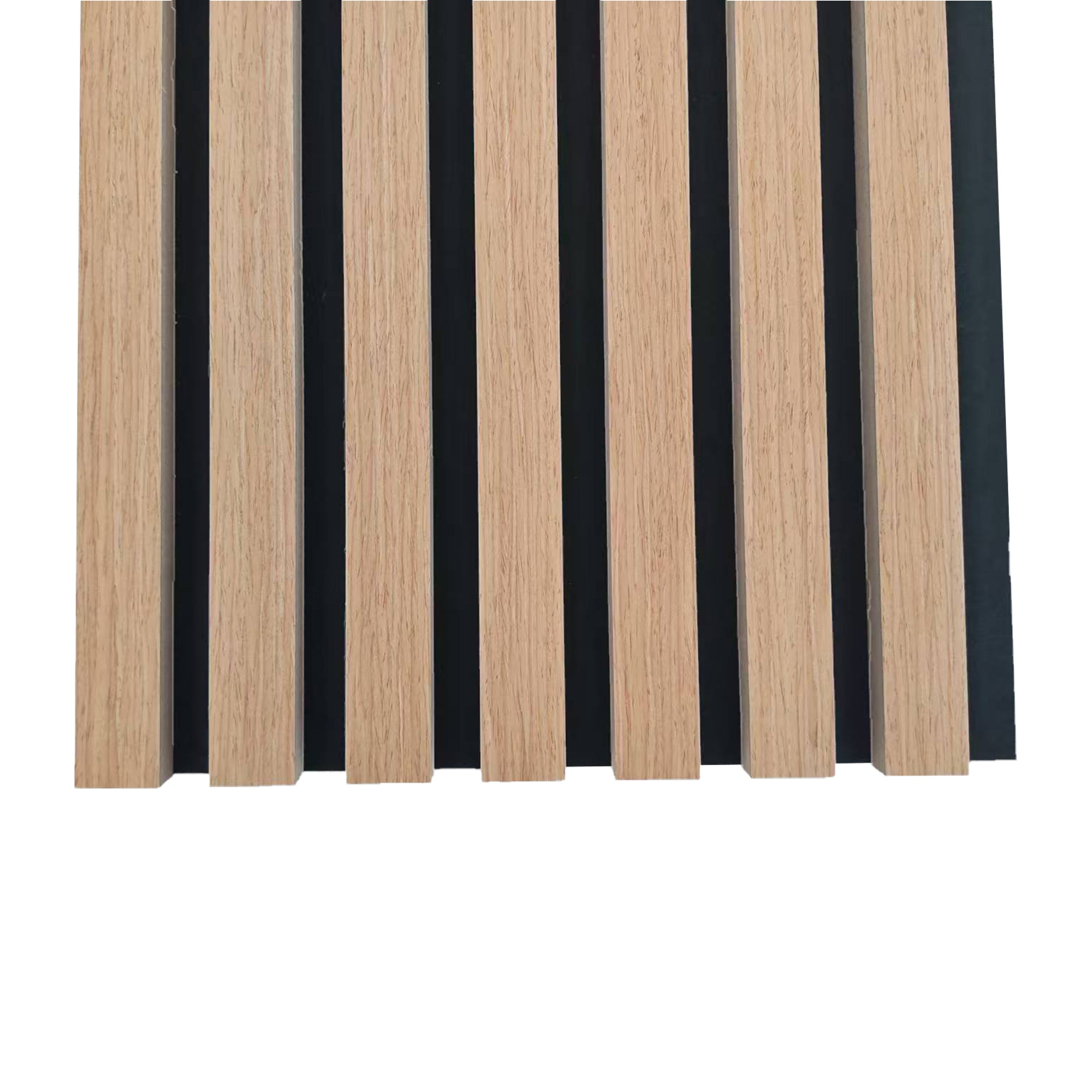 Lot de 3 - Ep. 21mm - 260 x 30cm - Chêne foncé - Panneaux muraux acoustiques, feutrine noire, by Ocean - 3