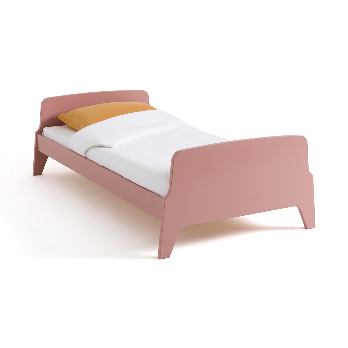 Lit style rétro vintage, 1 personne, Adil - Rose poudré - 90 x 190 cm ...