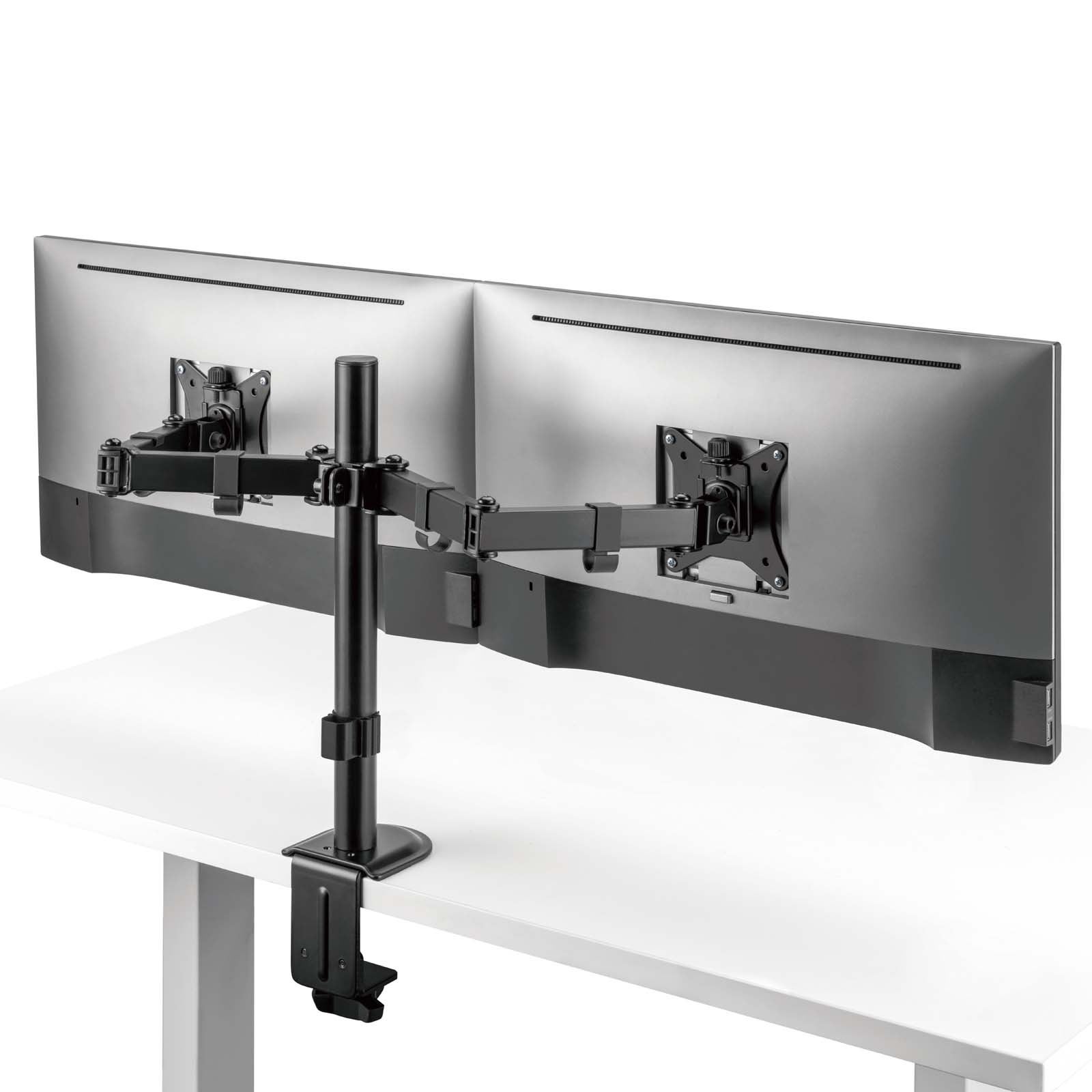 Support 2 Écrans Jusqu'à 32 Pouces 2x Ordinateur 9 Kg Ressort à gaz Fixation de table VESA 75/100 PC Bras Articulé Porte-Ordi Inclinaison… Wiltec - 6