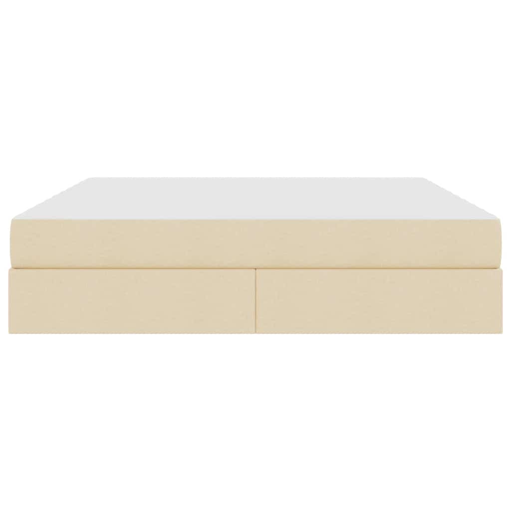 Lit avec rangement et matelas crème 160 x 200 cm polyester - 7