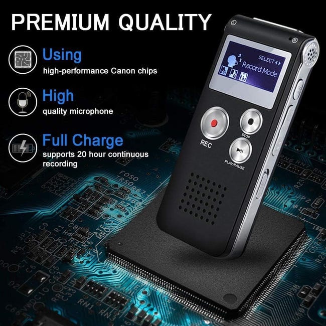 Appareil Enregistrement Conférences Réunions Dictaphone Numérique,16Go Mini Enregistreur Vocal Avec MP3 Et Écran Couleur, Enregistreur Audio Enregistreur Vocal Longue Durée Appareil Enregistrement Conférences Réunions Dictaphone Numérique,16Go Mini Enregistreur Vocal Avec MP3 Et Écran Couleur, Enregistreur Audio Enregistreur Vocal Longue Durée