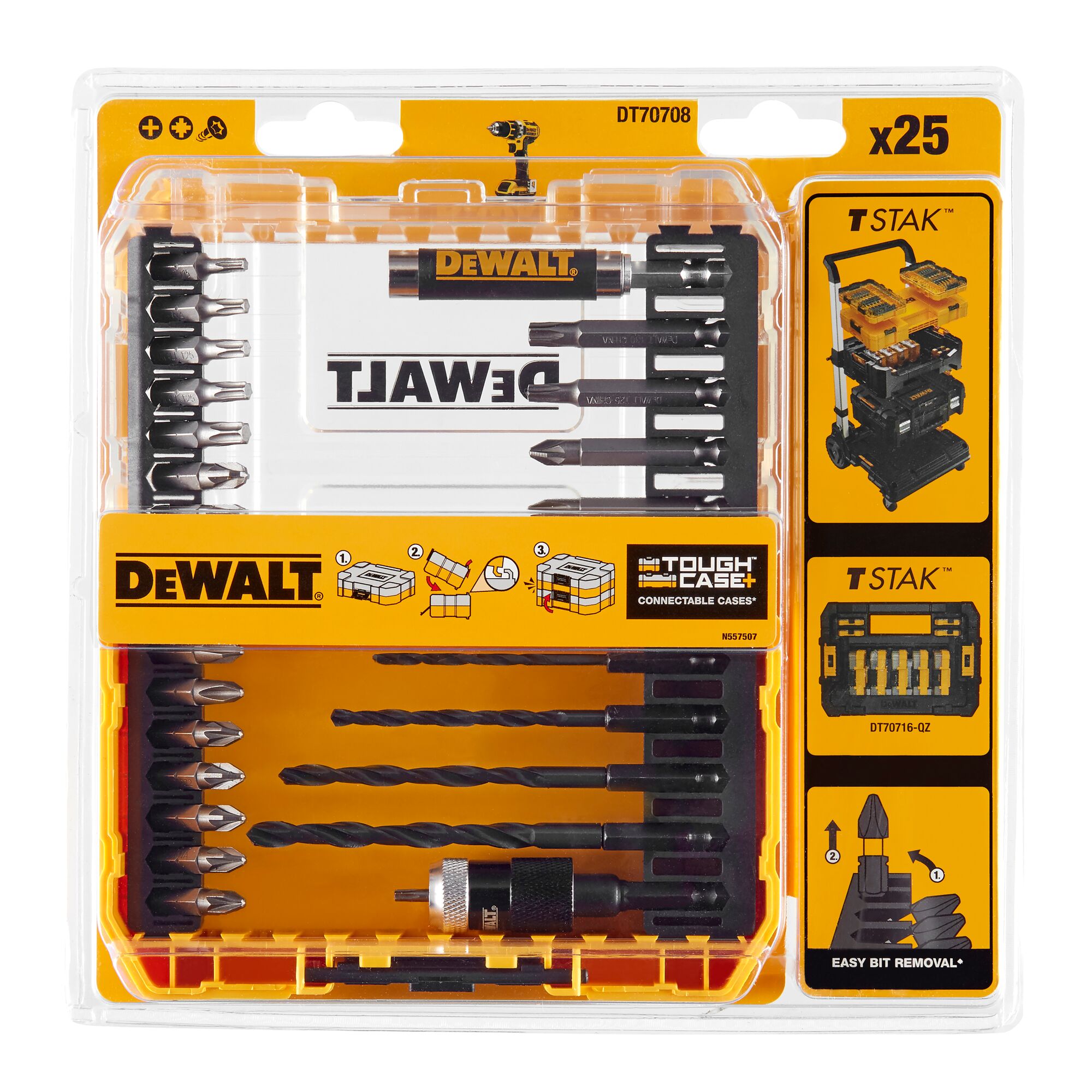 Coffret Thoughcase de 25 pièces DEWALT DT70708-QZ avec embouts 25/50mm - 2