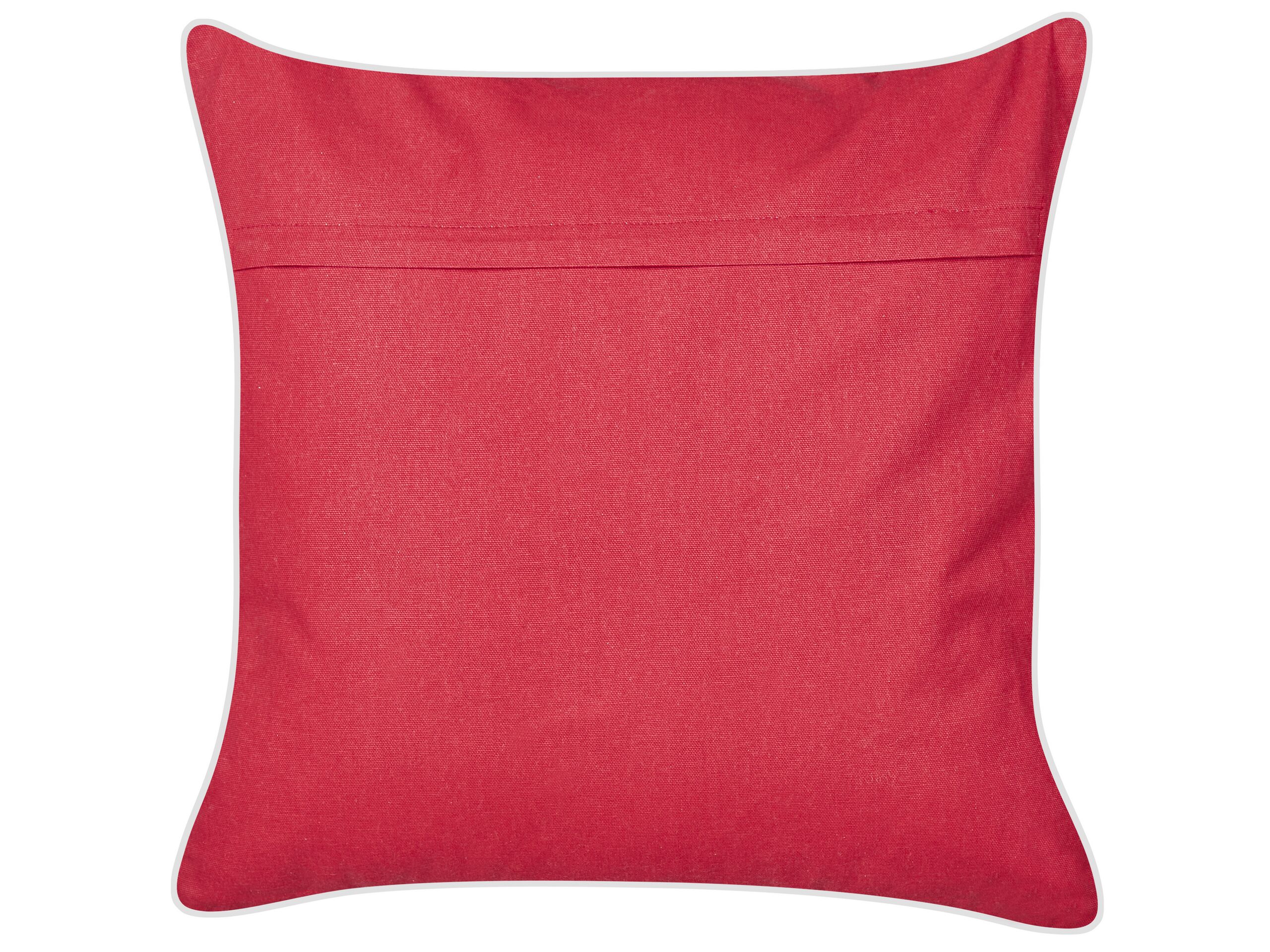 Lot de 2 coussins décoratifs SIDERASIS Velours 45 x 45 cm Rouge Texte - 5
