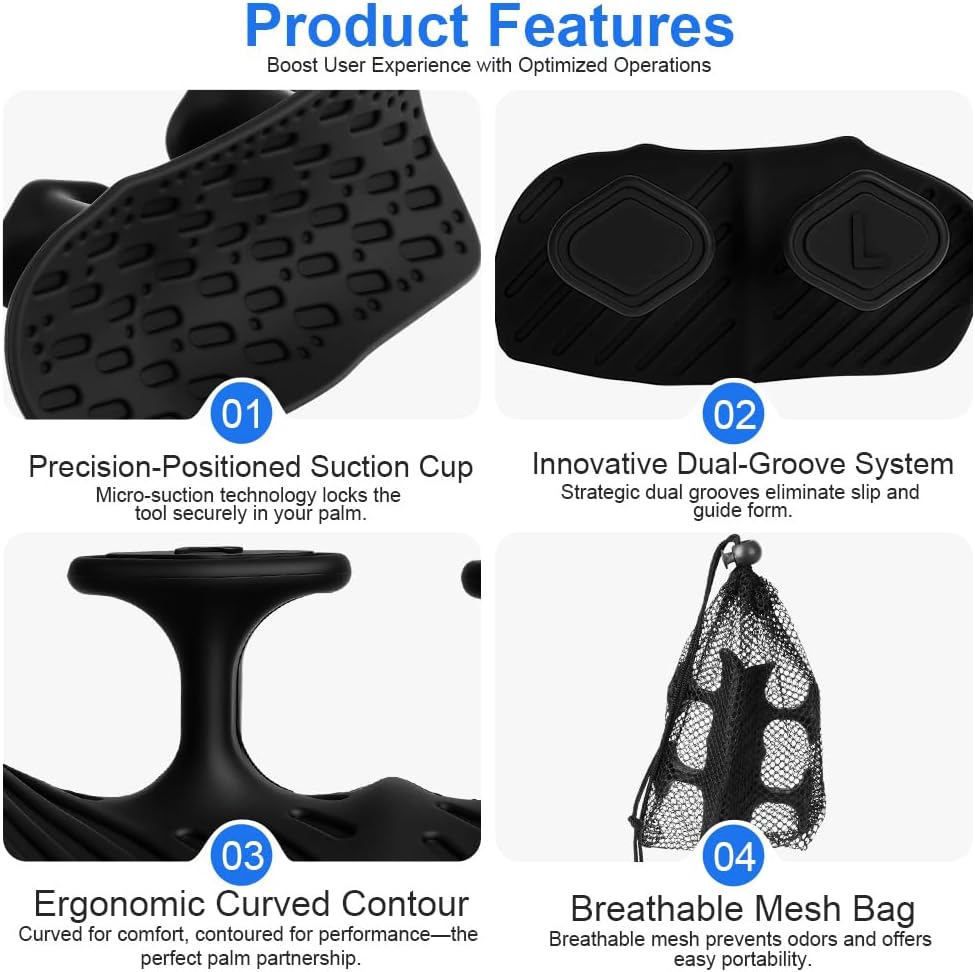 Luvas de ginástica ergonômicas de borracha, antiderrapantes, para levantamento de peso, para homens e mulheres, com bolsa inclusa, ideais para levanta - 3