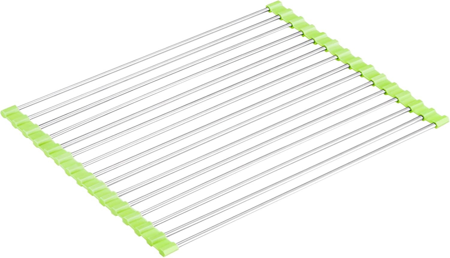 Zielony ociekacz 15 rurek 43 x 30 cm 1 mata do zlewu kuchennego składana suszarka do naczyń ze stali nierdzewnej