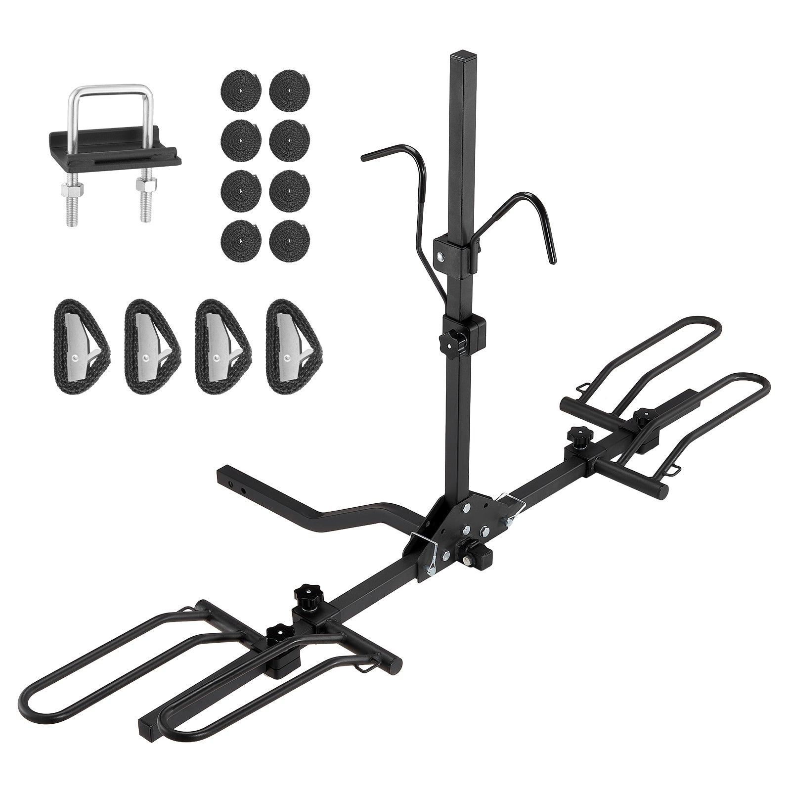 Porte-bagages Avant Vélo – Capacité 15 Kg – Acier Noir Mat – Compatible Freins à Disque Et V-brakes – Pour VTT, Route, Pliants