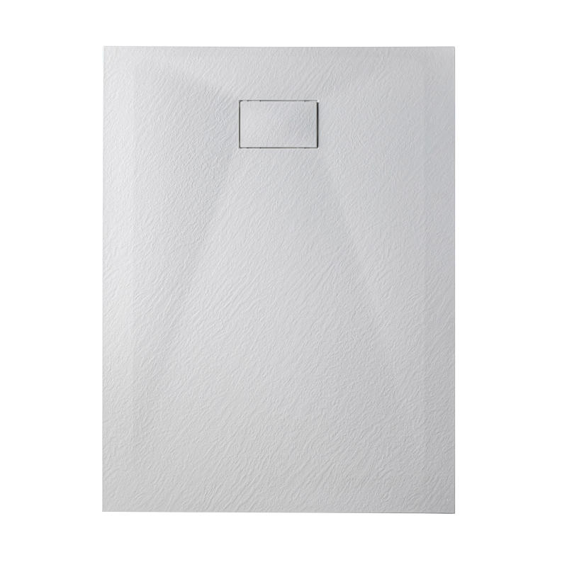 Ceramia Essential 120x80 cm receveur de douche rectangulaire à poser SMC avec surface effet pierre, blanc (CERAES12080W) - 4