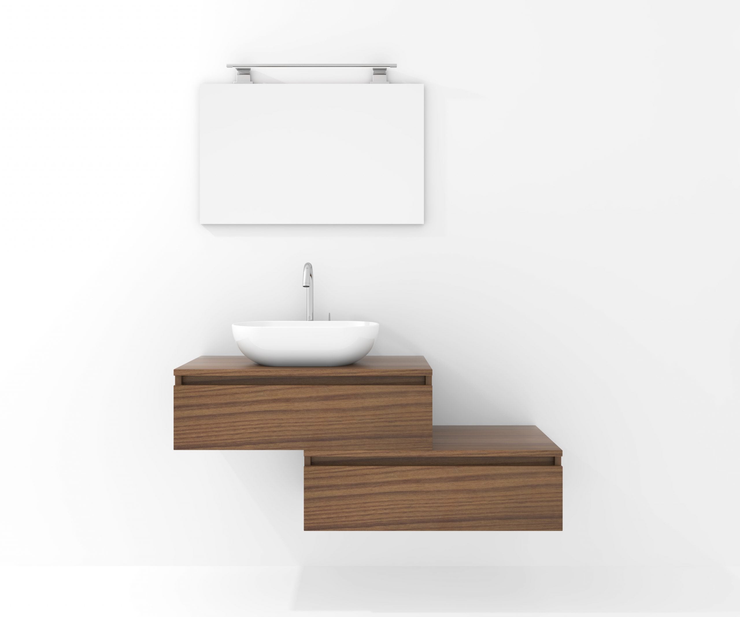 Ensemble de meubles de salle de bain Avantarea SANCY, noyer Canaletto, 80 cm + vasque + miroir + spot LED - 2