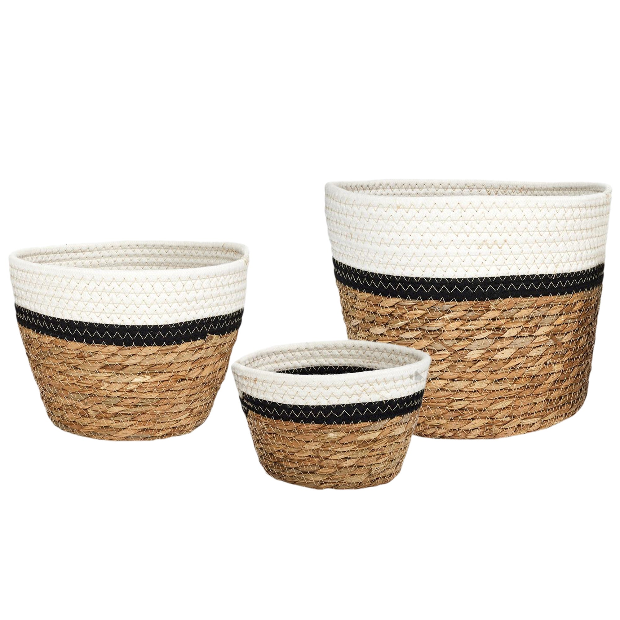Lot De 3 Paniers De Rangement Tissés – Style Bohème Naturel, Corde Papier, Tailles S/M/L, Pour Maison & Bureau (marron)