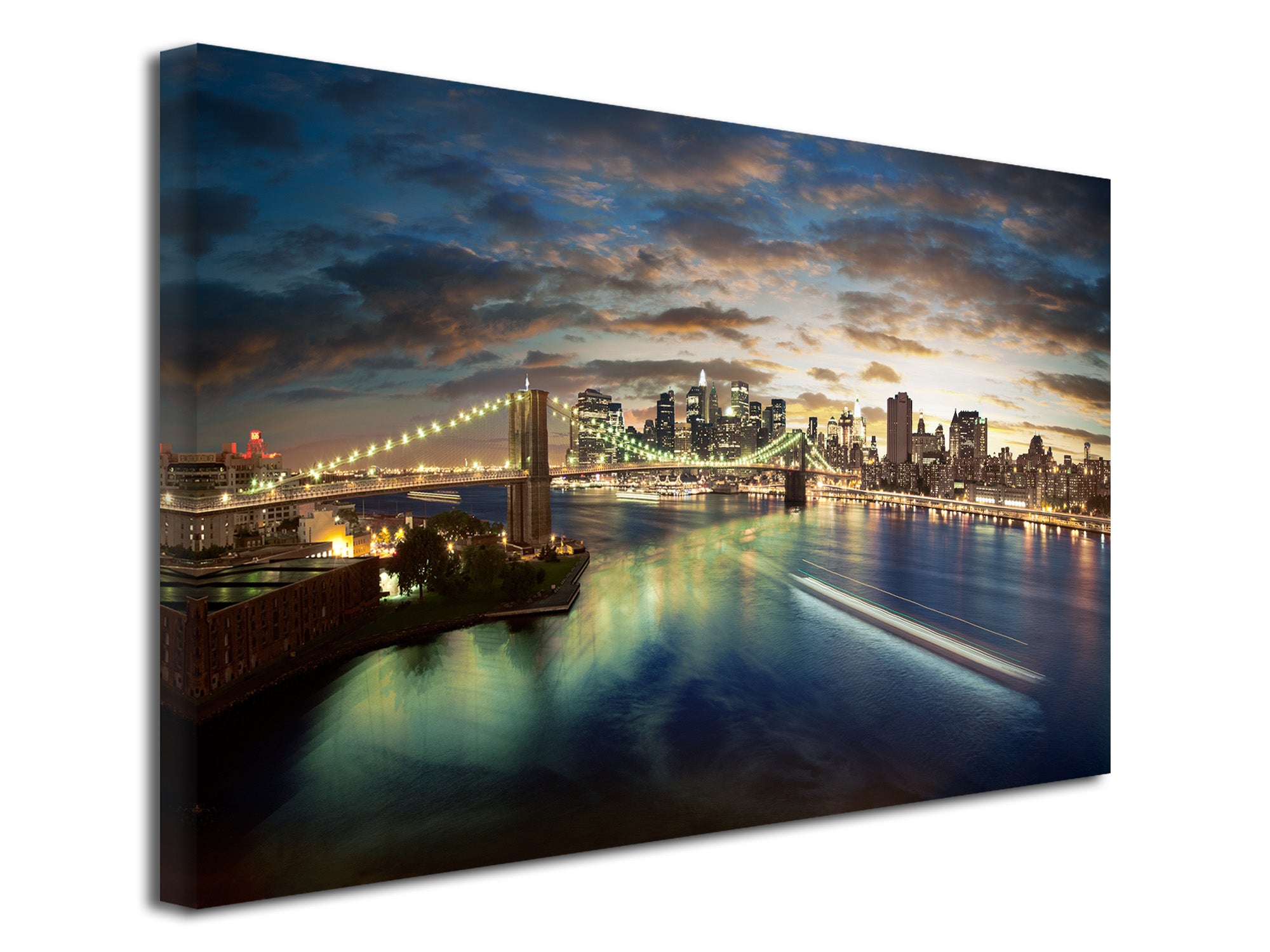 Runa art Tableau Décoration Murale La Ville de New York 100x40 cm - 1