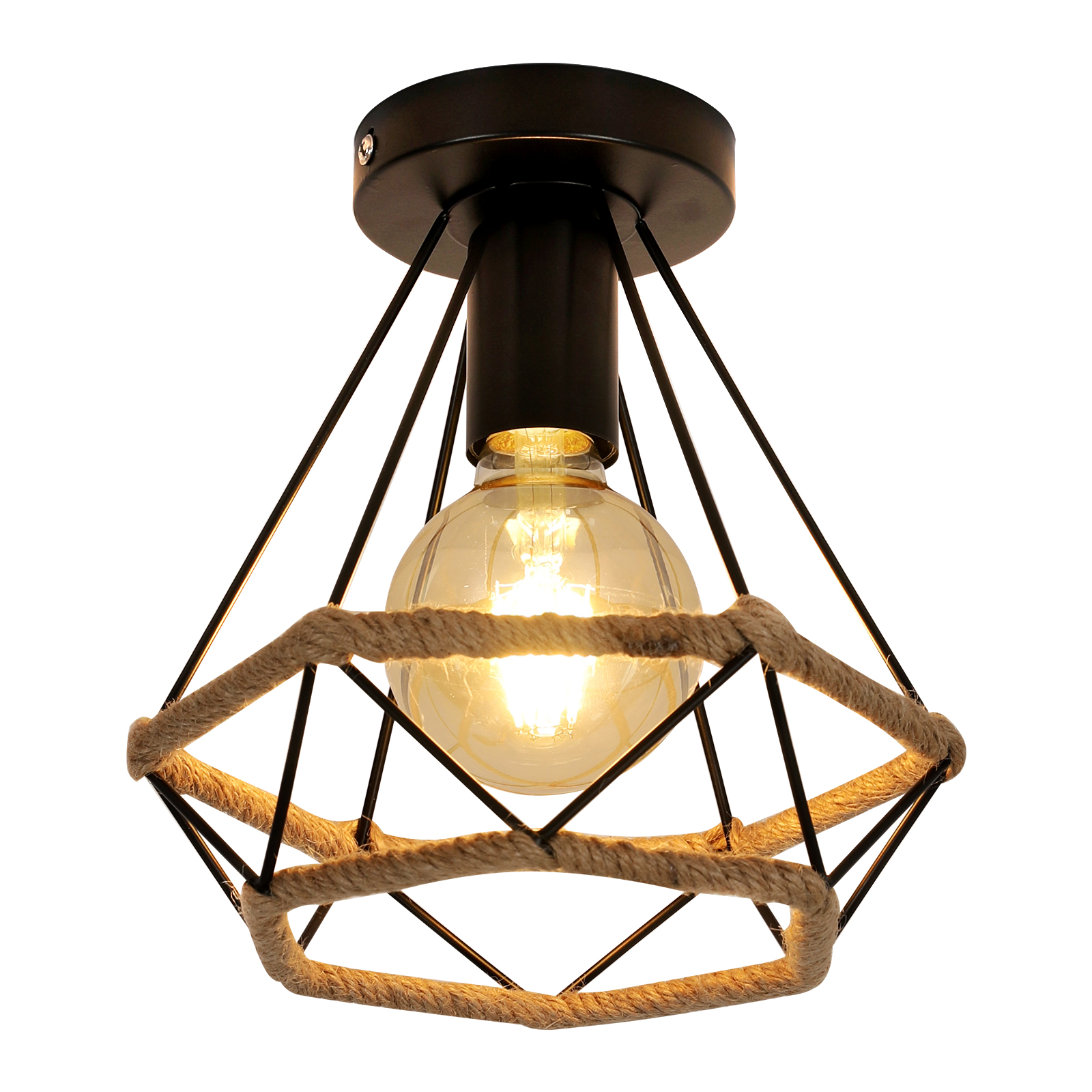 GLAMARIS Plafonnier Industrielle E27 Lustre Suspension Luminaire Plafonnier métal Suspension éclairage Plafond pour Entrée Couloir Salon Salle (20cm)