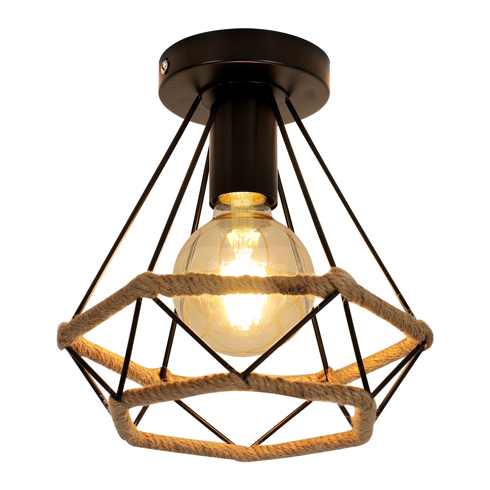 Plafonnier Suspendu Hofstein – Métal Et Bois – Style Industriel – Bronze