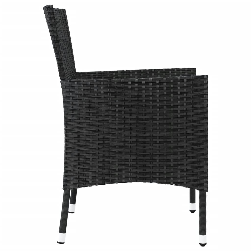 Maison Exclusive - Sedie da Giardino con Cuscini 4 pz in Polyrattan Nere - 5