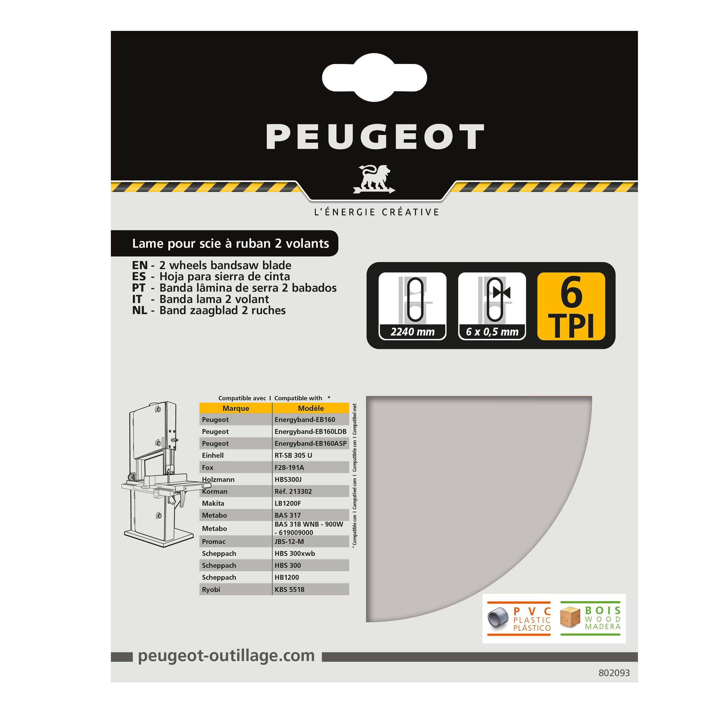 Lame de scie à ruban 2240x6mm 6TPI Longueur 2240 MM, Largeur 6 MM, Type de consommable 6 TPI , - 2