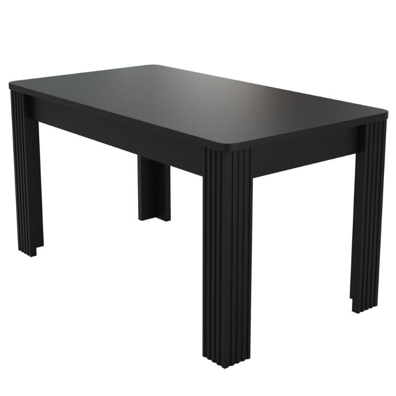 Tavolo da pranzo moderno in rovere 116×65×75 cm con 4 gambe robuste - Design pulito, facile manutenzione, ideale per pranzi e caffè, colore nero - 2