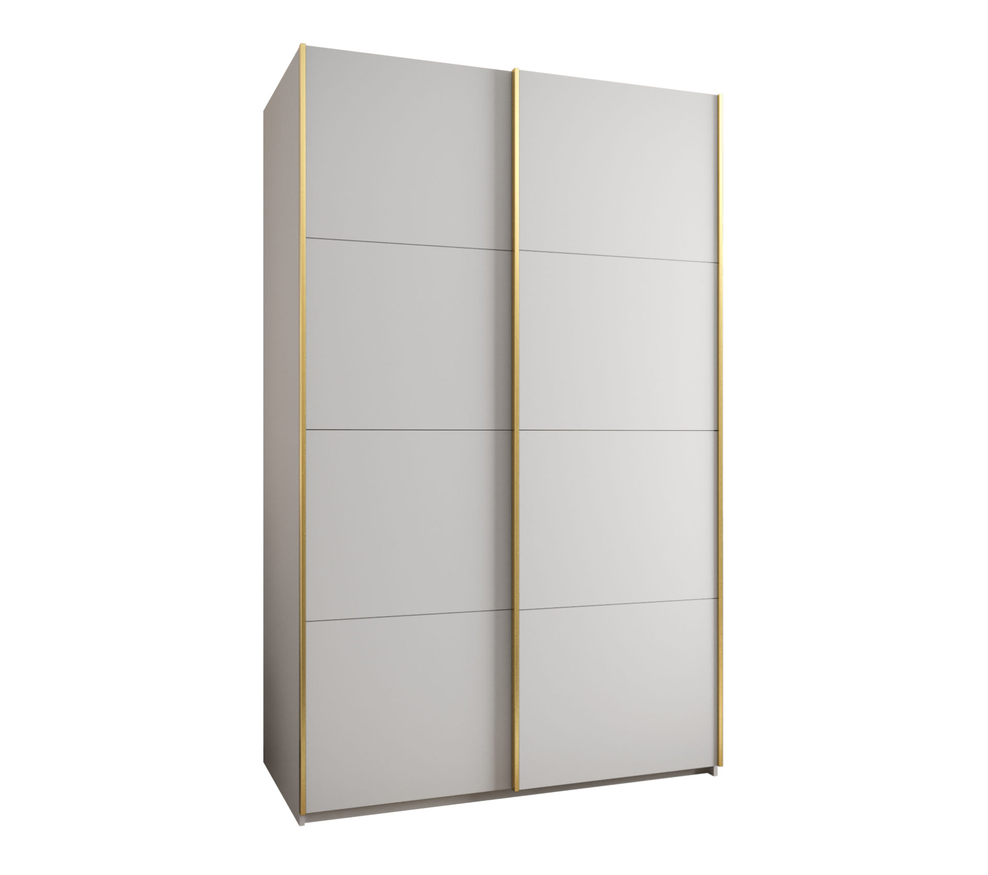 Szafa przesuwna wysoka Lux 1 150 x 64 x 245,5 cm biały + biały + u. złoty - Abiks Meble